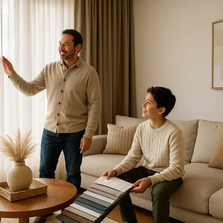 Cortinas en Naucalpan de Juárez sala con luz natural | Interambientes