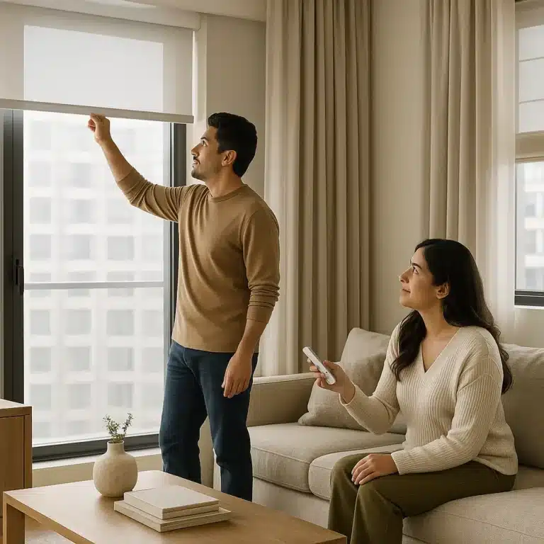 Cortinas en Granada, Miguel Hidalgo sala moderna con luz natural | Interambientes
