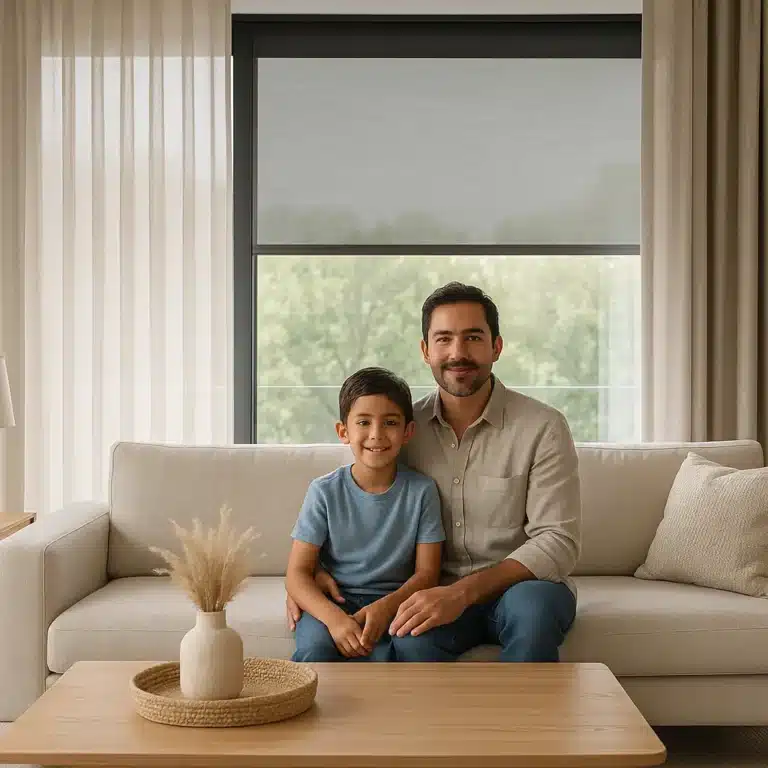 Cortinas en Palo Solo, Huixquilucan, sala luminosa con telas cálidas | Interambientes