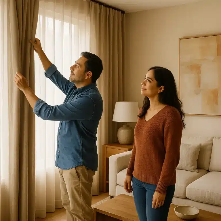 cortinas en Axotla, Álvaro Obregón: sala luminosa con telas suaves | Interambientes
