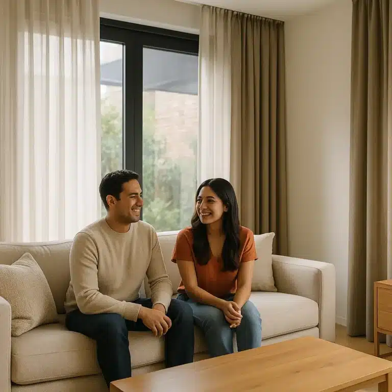 Cortinas en Coyoacán Los Girasoles sala luminosa | Interambientes